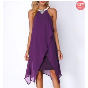 Lili Gal purple Chiffon Dress